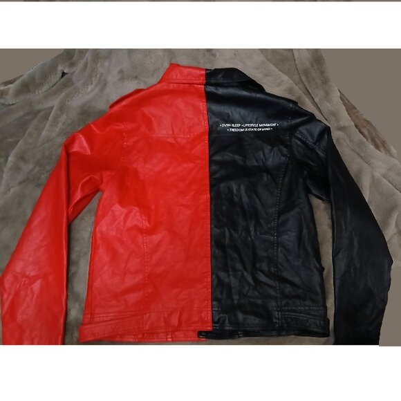 FREE SHIPPING! Beautiful Kleep Two-Tone Moto Jacket, Size Medium, Excellent, NWT - Picture 4 of 15